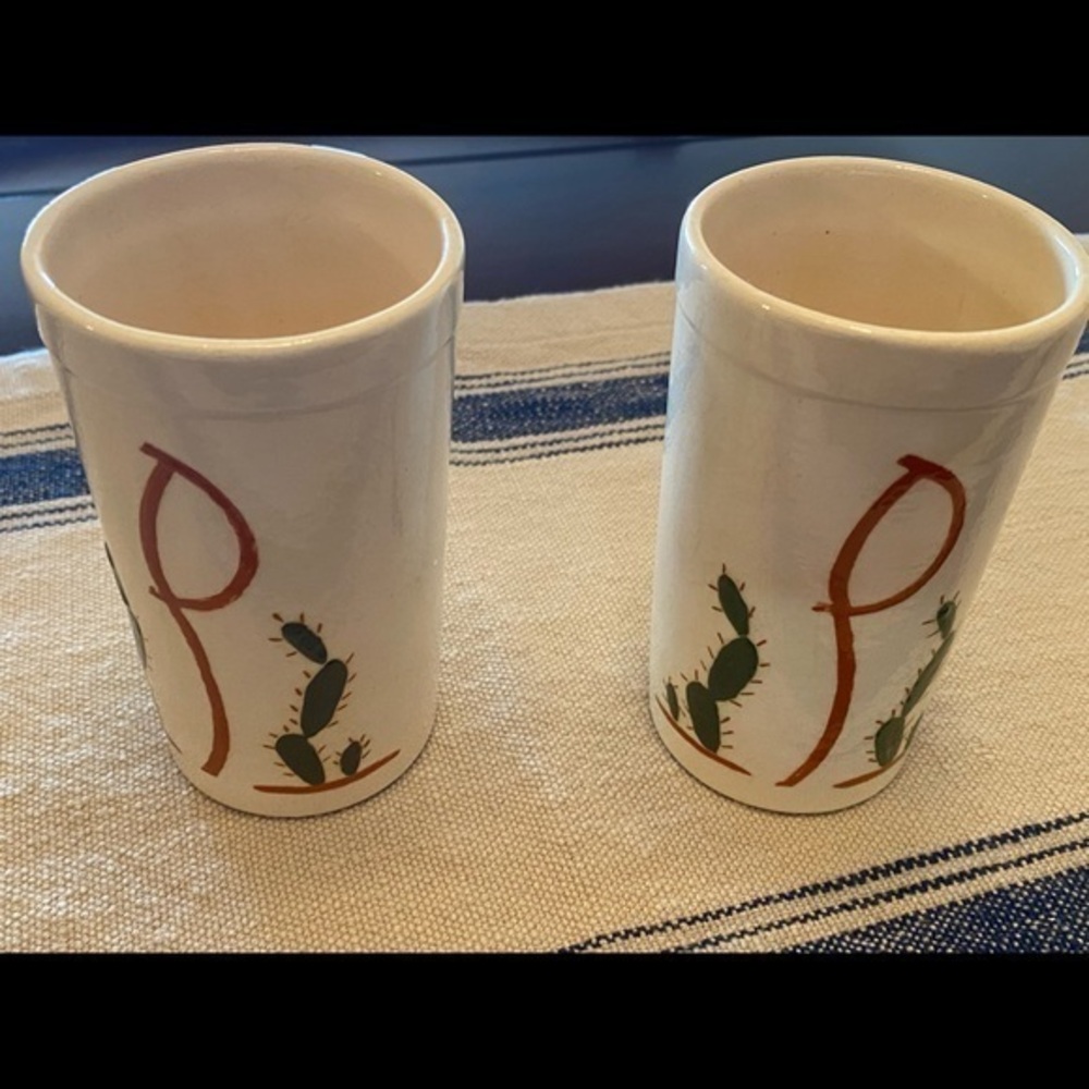 Wald Pottery Southwestern Signed Set of 2 Glasses